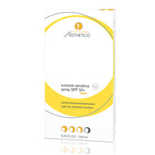 Laden Sie das Bild in den Galerie-Viewer, AESTHETICO suncare sensitive spray SPF 50+ NEU - Sonnenschutzspray mit sehr hohem UV-Schutz

